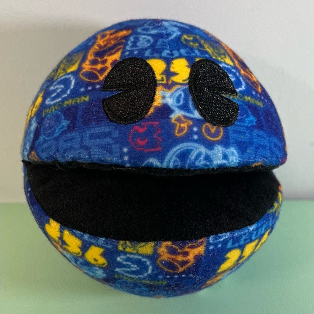 Pac-Man Plush 4.5” Stuffed Blue Arcade Design Toy, Kids Plush, Arcade Character